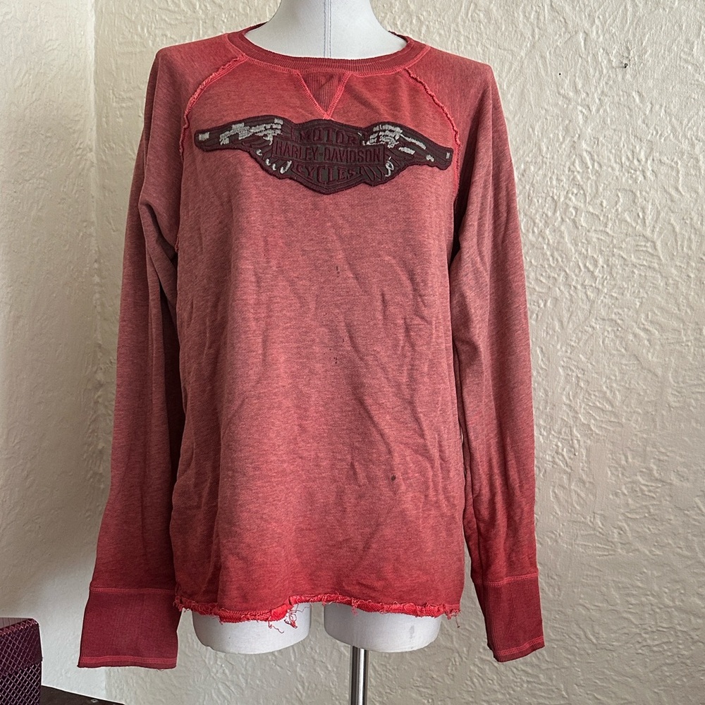 Harley-Davidson Ombré Sweatshirt XL Embroidered Wings Logo FLAW